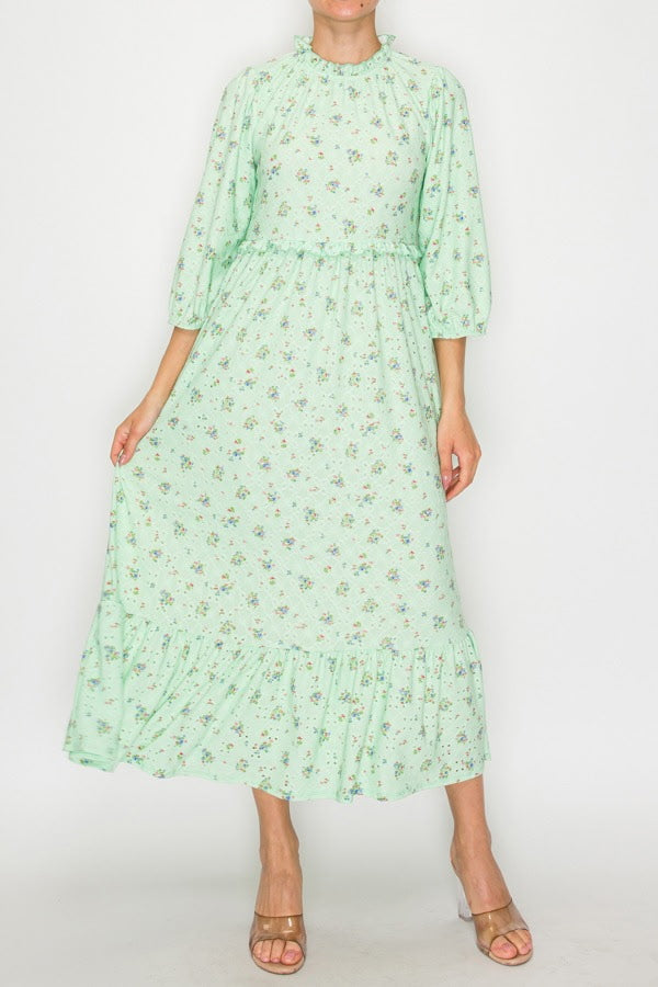 Lace Blossom Midi Dress