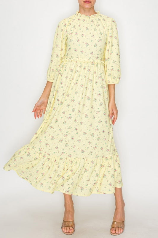 Lace Blossom Midi Dress