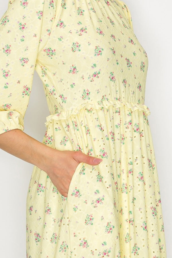 Lace Blossom Midi Dress