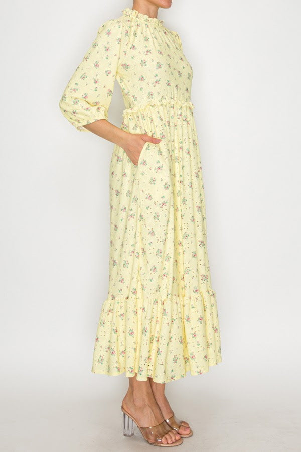 Lace Blossom Midi Dress