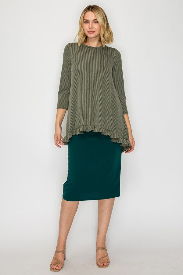 Soft Stripe Flounce Top