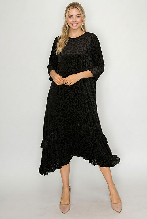 Graceful Flow Velvet Midi Dress